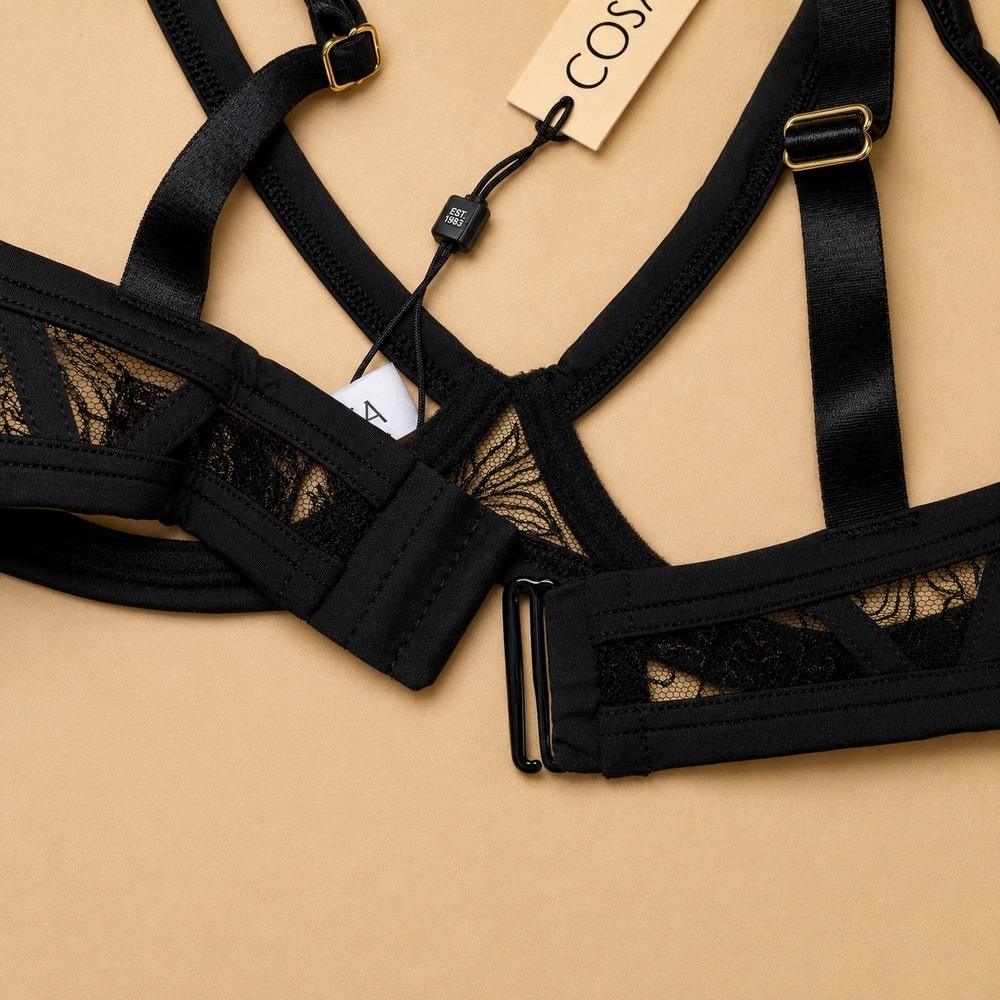 Cosabella Sardegna Embroidered Ouvert Bra Black - Size 34B / NWT - Picture 7 of 9